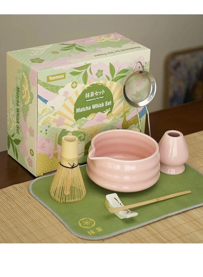 Pink Matcha Whisk Set - Japanese Style