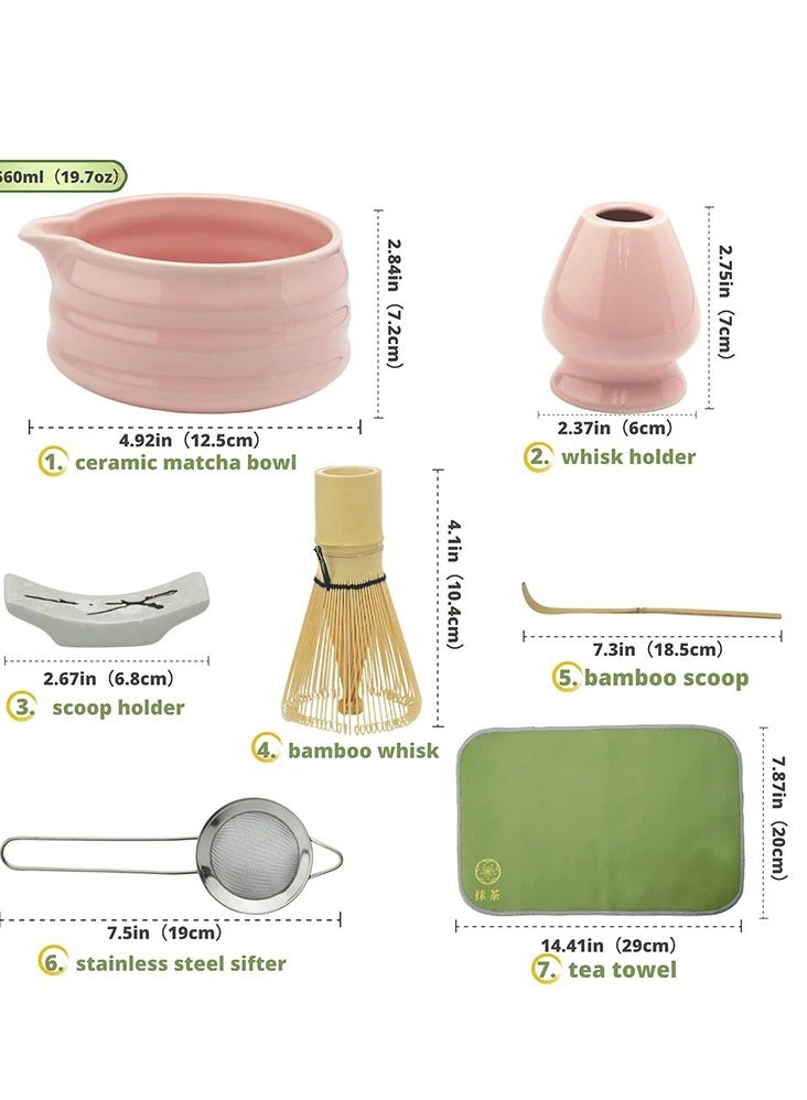 Pink Matcha Whisk Set - Japanese Style