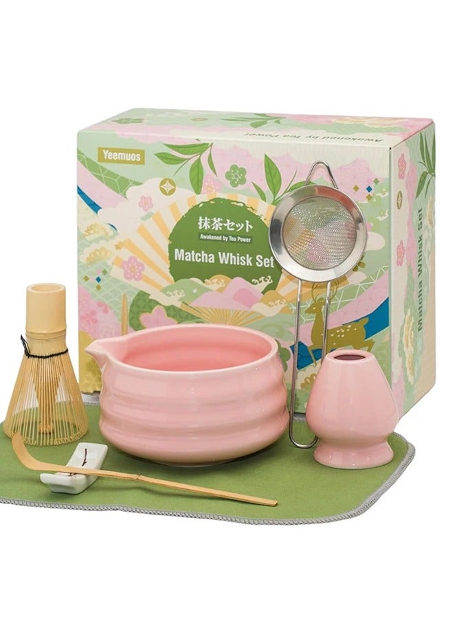 Pink Matcha Whisk Set - Japanese Style