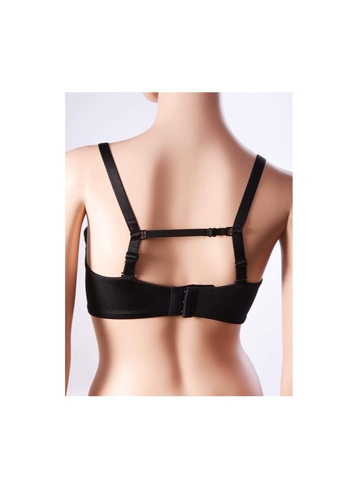 Bukela 12 Pcs Women's Non-slip Elastic Bra Strap Holder Racer,  Conceal Straps（Beige, White and Black ）  - Image 5