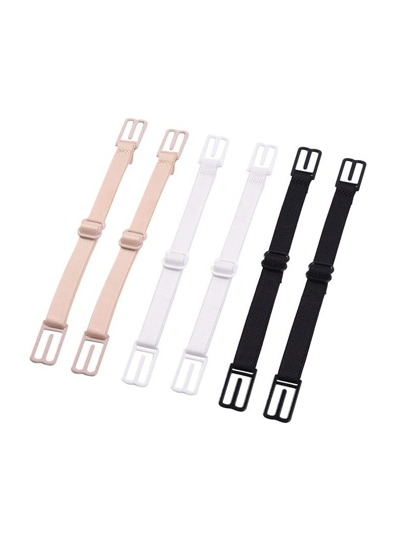 Bukela 12 Pcs Women's Non-slip Elastic Bra Strap Holder Racer,  Conceal Straps（Beige, White and Black ）  - Image 1