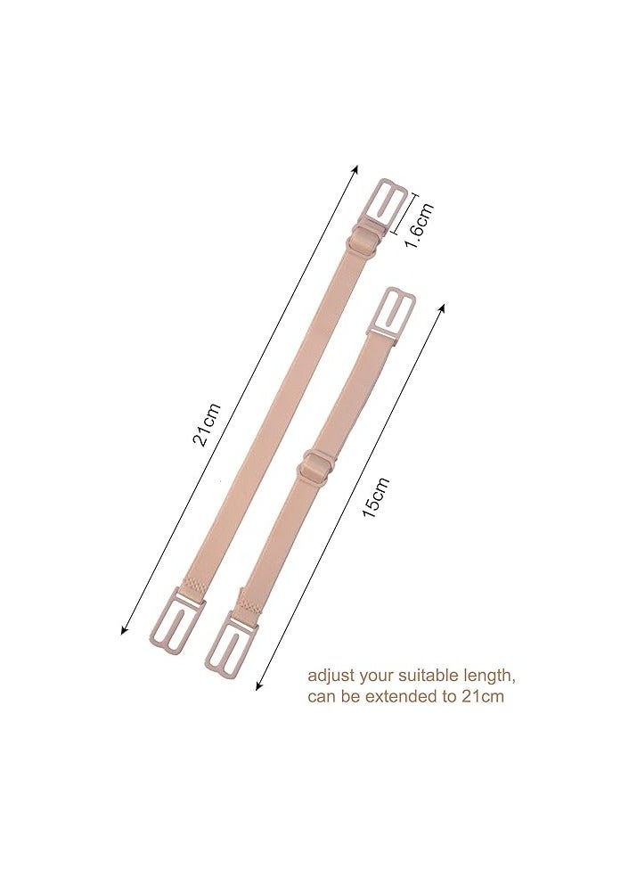 Bukela 12 Pcs Women's Non-slip Elastic Bra Strap Holder Racer,  Conceal Straps（Beige, White and Black ）  - Image 2