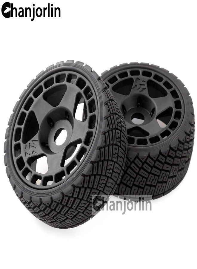 Chanjorlin 1/8 1/7 RC On Road Tires And Hard Plastic Rally Racing Wheels 17mm Hex Touring Tyres OD 3.94'' For 1:8 1:7 Street Drift Car ARRMA Losi Kyosho GT2 W10 Tamiya HPI WR8 HSP 4PCS (Black) - Image 5