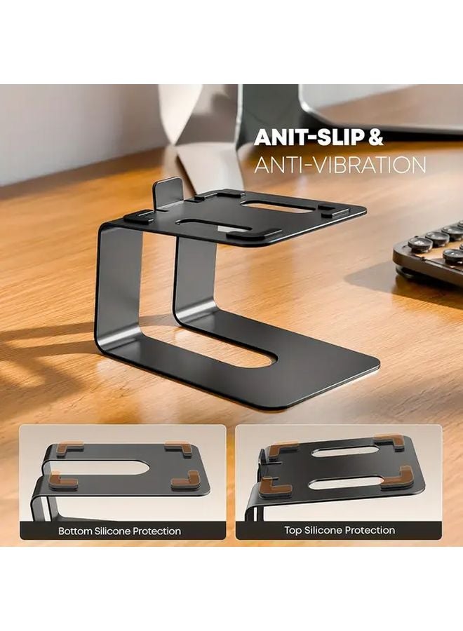 Black Desktop Speaker Stands 2pcs with Shock Absorbing Pads 5 Degree Tilt Studio Monitor Stands Support 30 lbs - Image 4