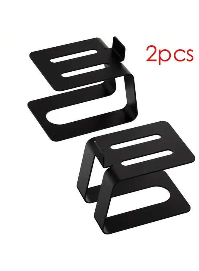 Black Desktop Speaker Stands 2pcs with Shock Absorbing Pads 5 Degree Tilt Studio Monitor Stands Support 30 lbs - Image 1
