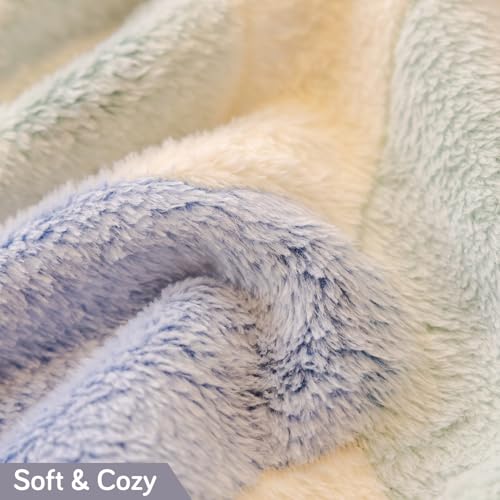 HOKIPO Soft and Cozy Fully Covered Sofa Cover Blanket Throw for All Sofa Types, Milk Velvet Plush- Phil Blue Bear, 2 Seater (AR-5212-D4) - Image 5