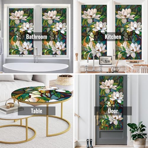 BVBOX Window Privacy Film Frosted Glass Window Sticker Window Film Static Glass Cling Tint Non-Adhesive for Home Door Decorative Frosting Cover 17.5 X 78.7 inch - Image 3