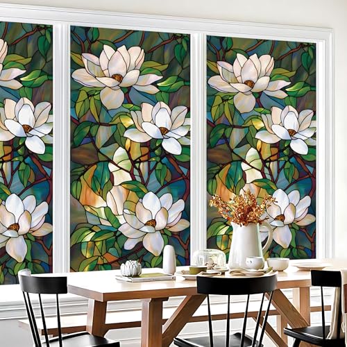 BVBOX Window Privacy Film Frosted Glass Window Sticker Window Film Static Glass Cling Tint Non-Adhesive for Home Door Decorative Frosting Cover 17.5 X 78.7 inch - Image 1
