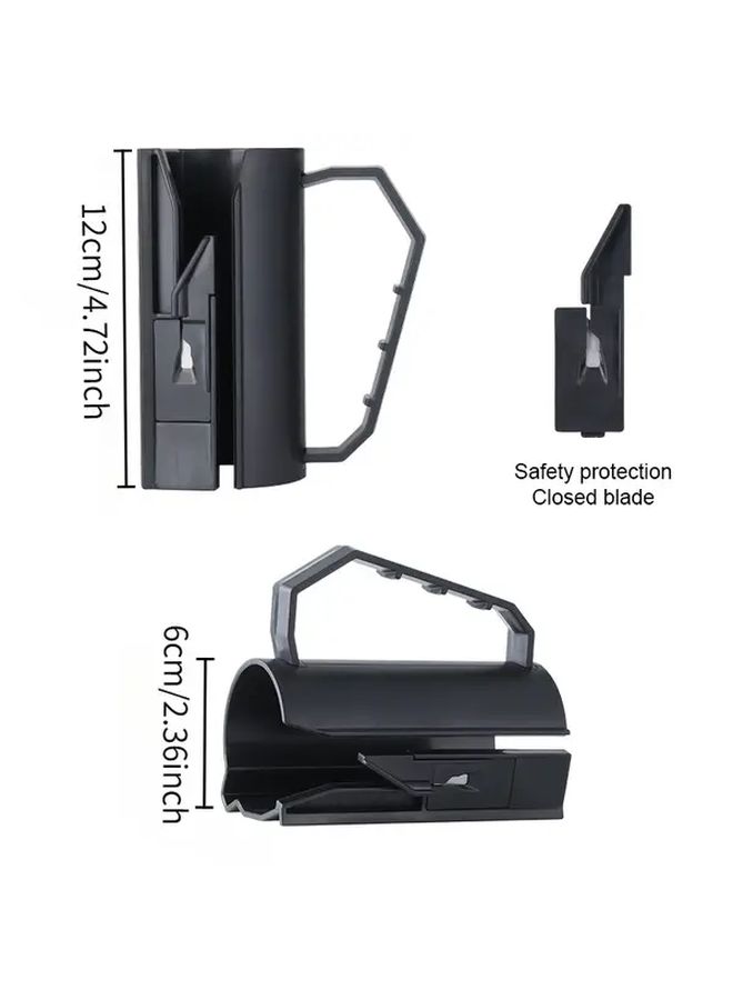 Portable Manual Cylindrical Paper Cutter With Replaceable Heavy Duty Blades Black Safe Ergonomic Design Precision Straight Cut For DIY Crafts Scrapbooking Gift Wrapping Card Making Roll Paper - Image 3