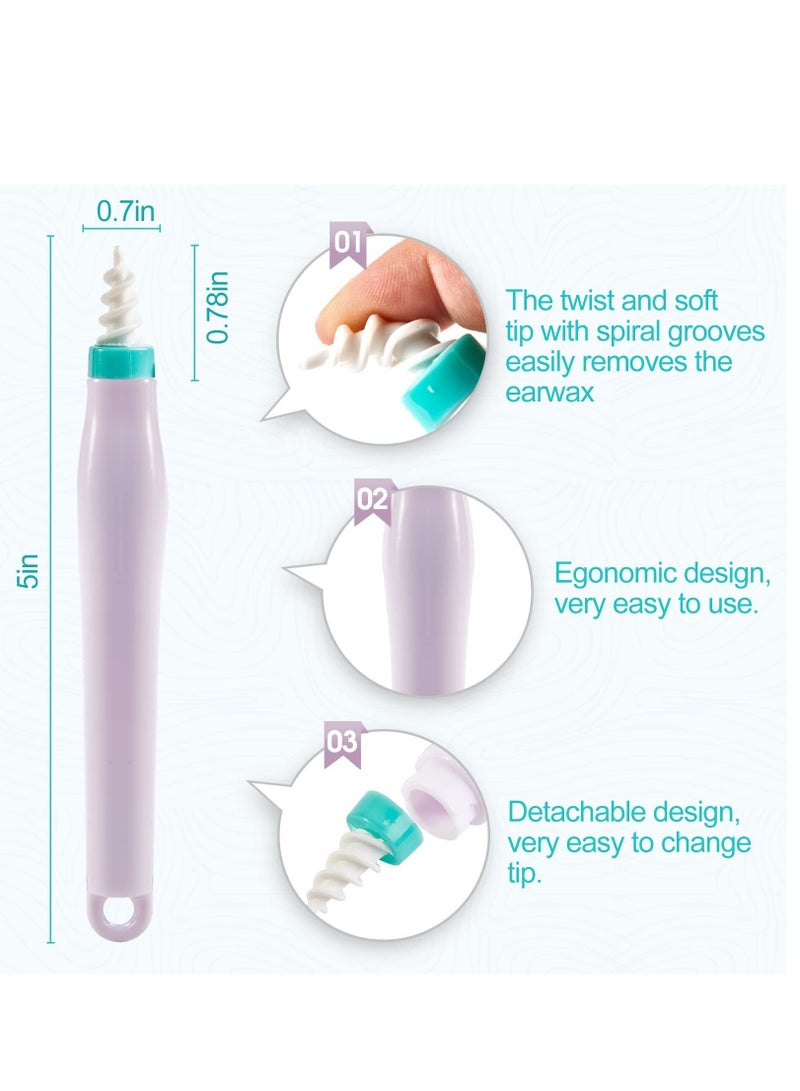 SYOSI Earwax Remover Kit 16 Pcs Ear Wax Remover Tool Silicone Ear Cleaner with 8 Spiral Brushes 4 Ear Brushes and 4 Massage Safe for Adults and Children  - Image 3