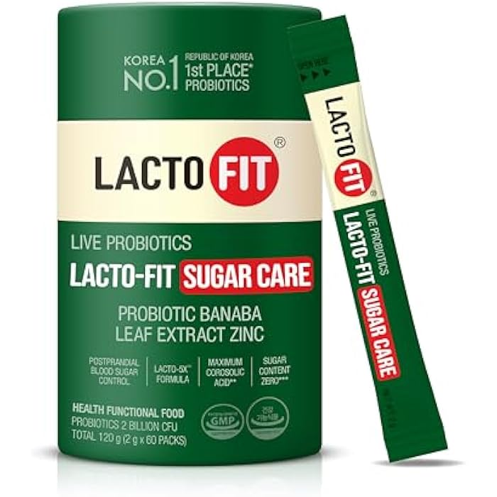 Lacto-fit لاكتو فيت ديلي بالانس بروبيوتيك ستكس مع الزنك ومستخلص ورقة بانابا, 60 أكياس فردية الاستخدام, مكمل دعم الهضم والعافية, أعواد مسحوق يومية مريحة, تركيبة كورية - Image 1