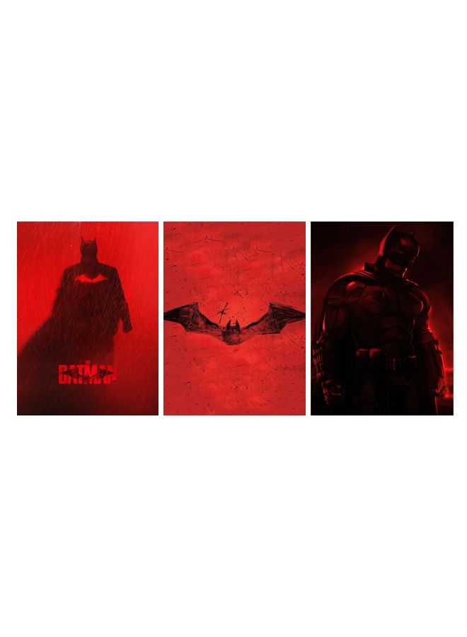 Marktna Decorative Wall Art Painting with The batman Movie Design 3 Pieces Size 120x60cm - Image 2