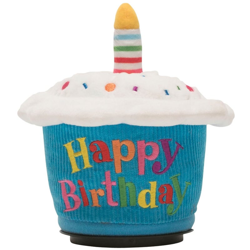 Cuddle Barn - Birthday Cupcake Spinner | Animated Cupcake Musical Plush Toy Spins and Lights Up to The Song Happy Birthday, 8 inches