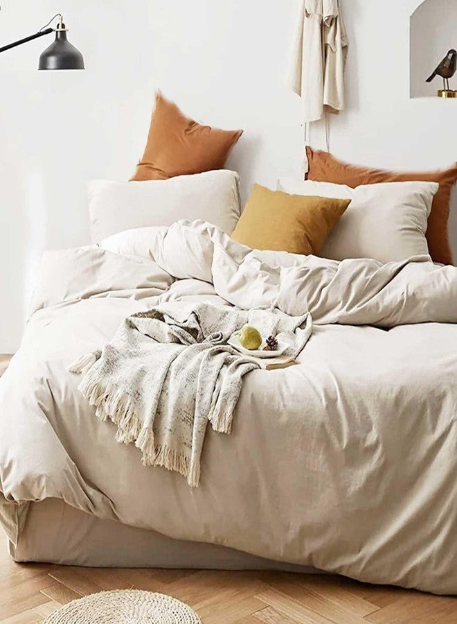 ETDIFFE Beige Comforter Set Queen Size, 3 Piece Aesthetic Modern Bedding Set - Soft & Lightweight All Season Microfiber Down Alternative Bed Comforter with 2 Pillow Shams for Women Men - Image 2