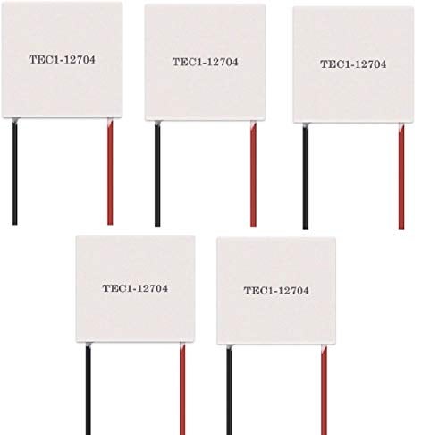 Bolsen TEC1-12704 Thermoelectric Cooler Peltier of Semiconductor Refrigeration, 5PCS TEC1-12704 (40*40), 40mm x 40mm x 3.6mm, Desktop Compatible - Image 1