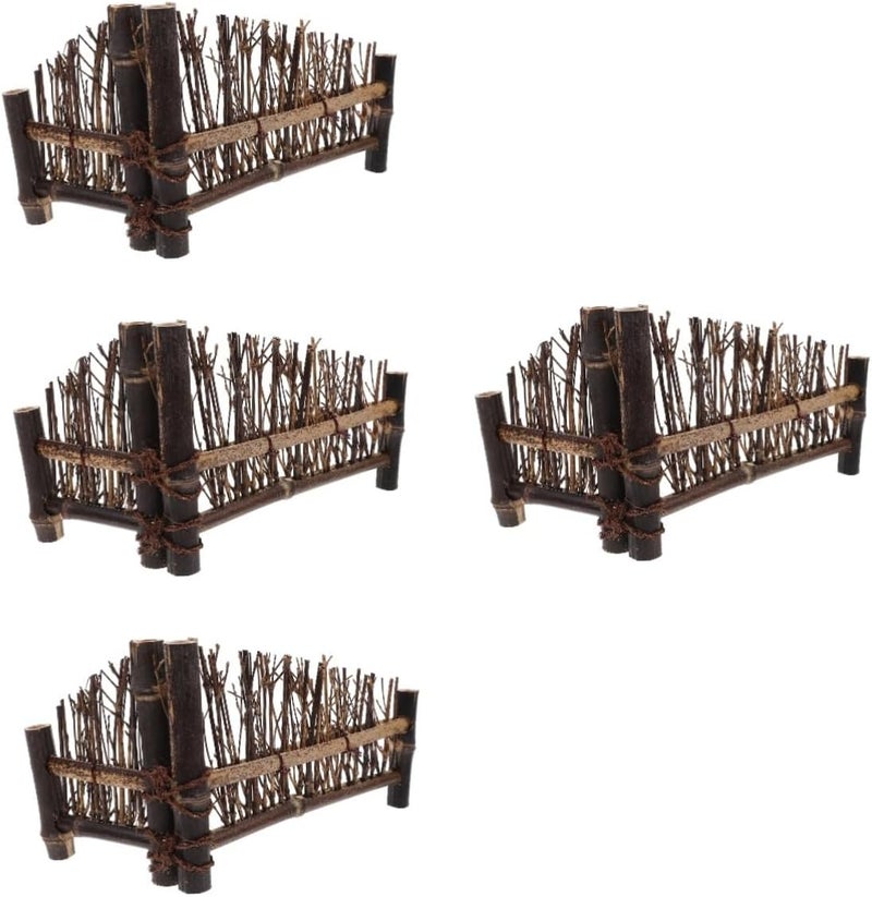 4 قطع أطباق ديكور سياج السوشي الريفي لعرض المقبلات والوجبات الخفيفة وتصوير الطعام - Image 1