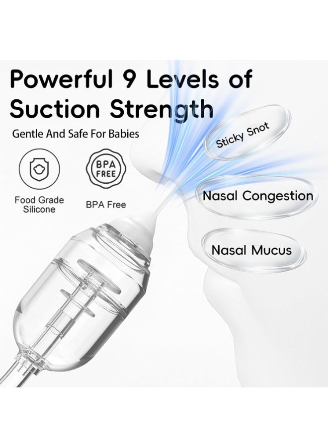 شينغوي مصاصة أنف كهربائية للأطفال الرضع مع 9 مستويات شفط و 3 أحجام من أطراف السيليكون، مصاصة أنف للأطفال الرضع قابلة لإعادة الشحن مع ضوء ليلي و 10 أنغام موسيقية مهدئة - Image 3