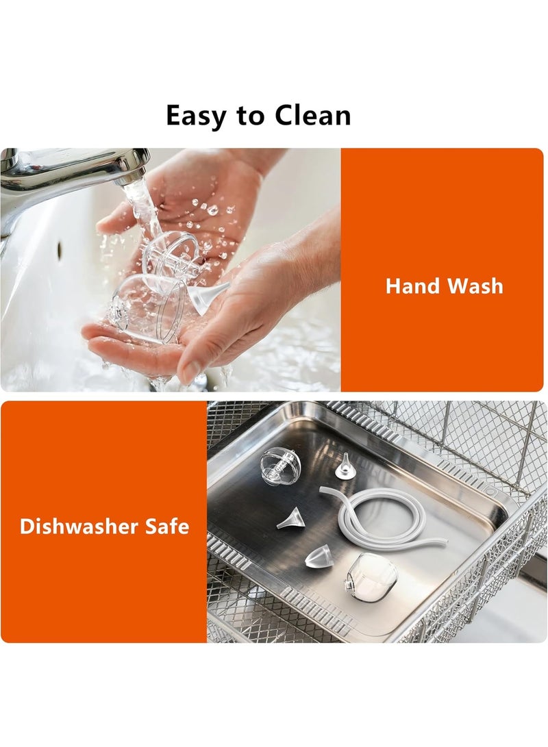 شينغوي مصاصة أنف كهربائية للأطفال الرضع مع 9 مستويات شفط و 3 أحجام من أطراف السيليكون، مصاصة أنف للأطفال الرضع قابلة لإعادة الشحن مع ضوء ليلي و 10 أنغام موسيقية مهدئة - Image 5