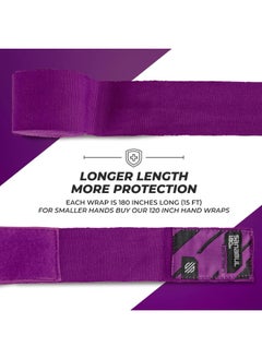 Sanabul  Elastic Professional 180 inch Handwraps for Boxing Kickboxing Muay Thai MMA (Purple, 180 inch)  - Image 4