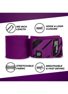 Sanabul  Elastic Professional 180 inch Handwraps for Boxing Kickboxing Muay Thai MMA (Purple, 180 inch)  - Image 3