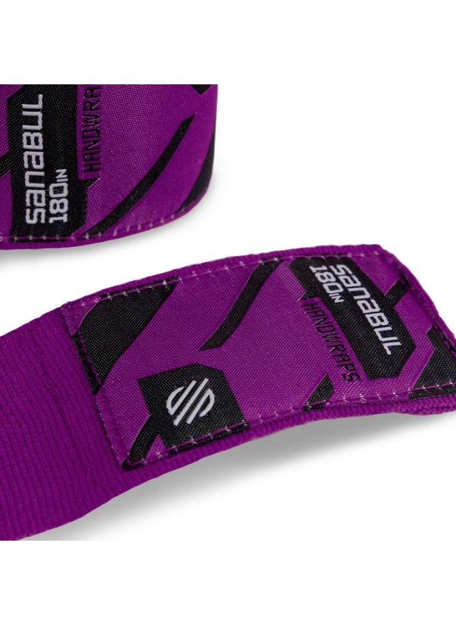 Sanabul  - Elastic Professional 180 inch Handwraps for Boxing Kickboxing Muay Thai MMA (Purple, 180 inch) - Image 1