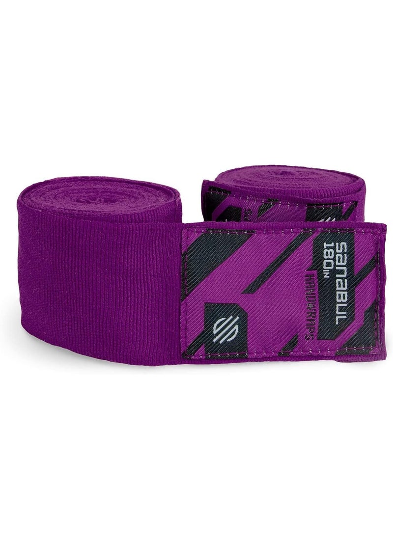 Sanabul  - Elastic Professional 180 inch Handwraps for Boxing Kickboxing Muay Thai MMA (Purple, 180 inch) - Image 1