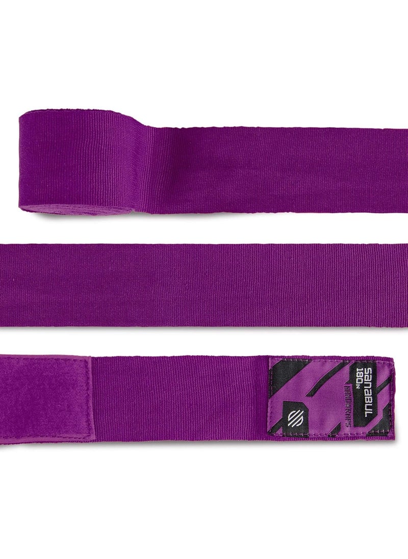 Sanabul  - Elastic Professional 180 inch Handwraps for Boxing Kickboxing Muay Thai MMA (Purple, 180 inch) - Image 1