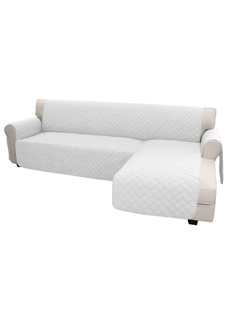 Easy-Going EasyGoing L Shape Sofa Slipcover  Sectional Couch Cover with Chaise  Reversible Sofa Cover for Pets  Kids Large WhiteWhite 