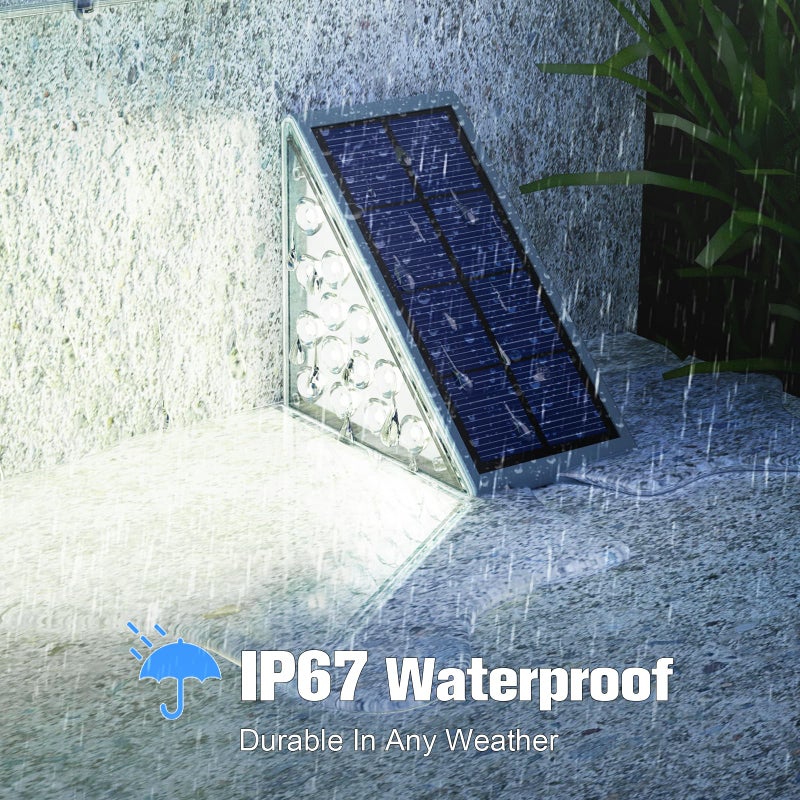 VOLISUN Solar Stair Lights 8 Pack, Solar Step Lights Waterproof IP67, Outdoor Step Light with 13 LEDs, Outdoor Lighting Decor for Yard Stair, Patio, Front Step, Front Porch and Deck(Cool White) - Image 4