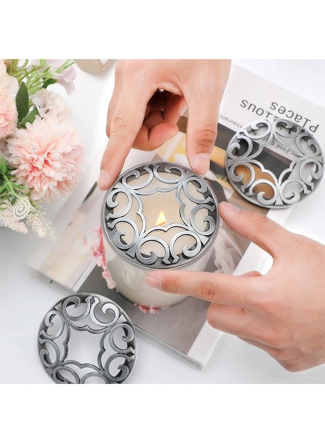 Shellwei 4 Pcs Candle Toppers Jar Candle Cover Scented Candle Toppers to Burn Evenly Large Jar Candle Shades Jar Candle Sleeve Jar Candle Accessories Jar Candle Lid Gifts for Candle Lover, Silver - Image 4