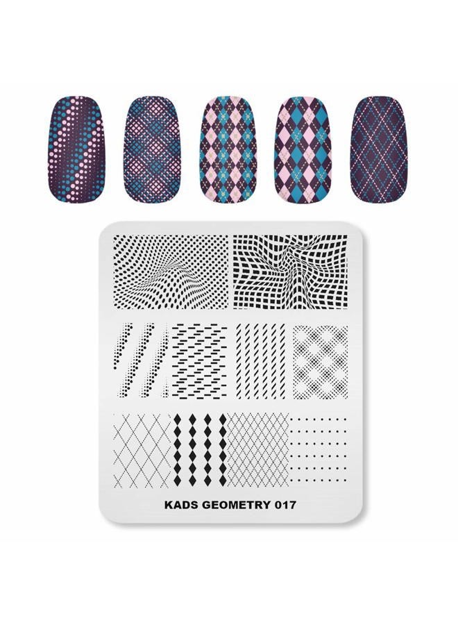 KADS Nail Art Stamping Plates Set Image Template Stencils Pattern with Stamping Plates Holder Case Organizer (GE017) - Image 1