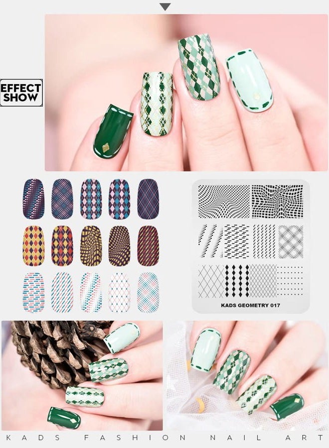 KADS Nail Art Stamping Plates Set Image Template Stencils Pattern with Stamping Plates Holder Case Organizer (GE017) - Image 5