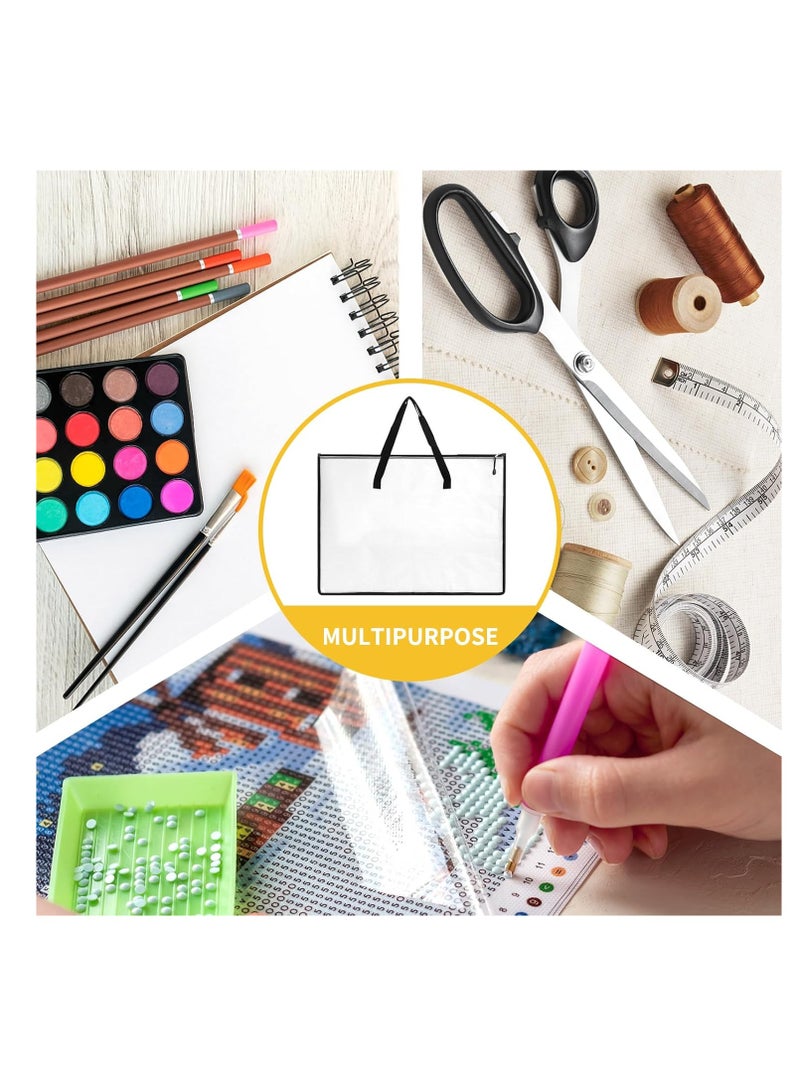 EOOUT EOOUT 4pcs 19x25 Inches Art Portfolio Bags, Portfolio Folder for Artwork, Posters Storage Bag with Zipper and Handle Mesh Folder Organizers for Poster, Scrapbook, Keepsake and Bulletin Board  - Image 2
