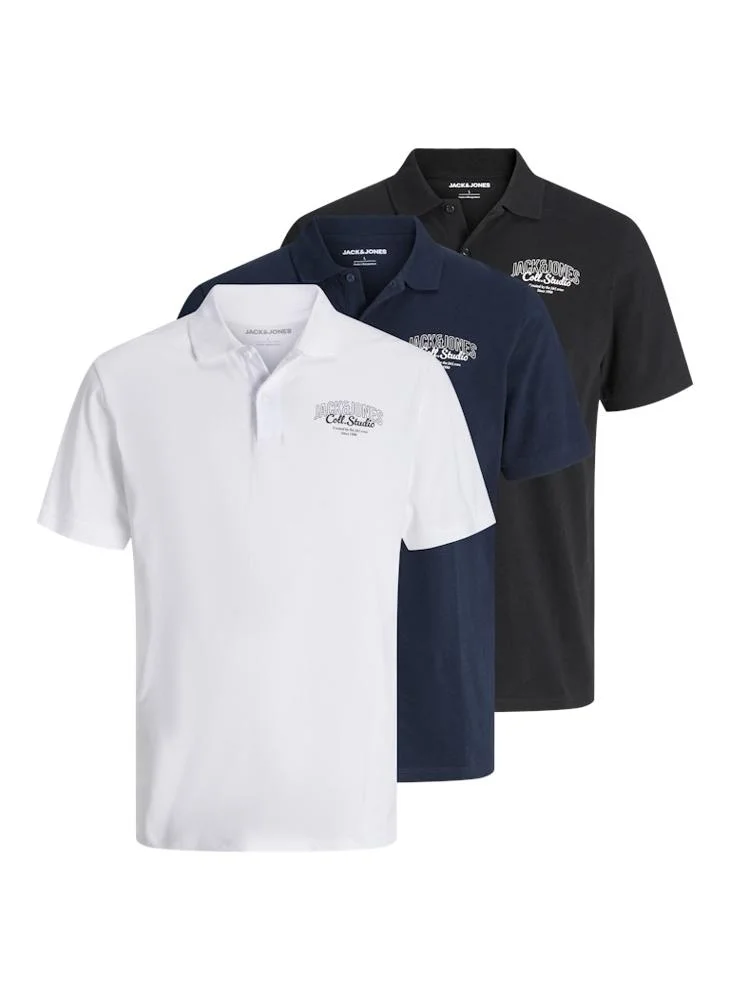 جاك اند جونز 3 Pack Of Graphic Polo