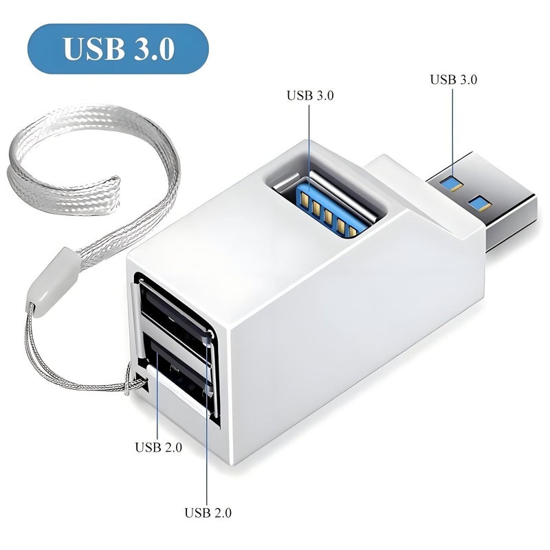 3 منافذ USB صافرة أسود - Image 5