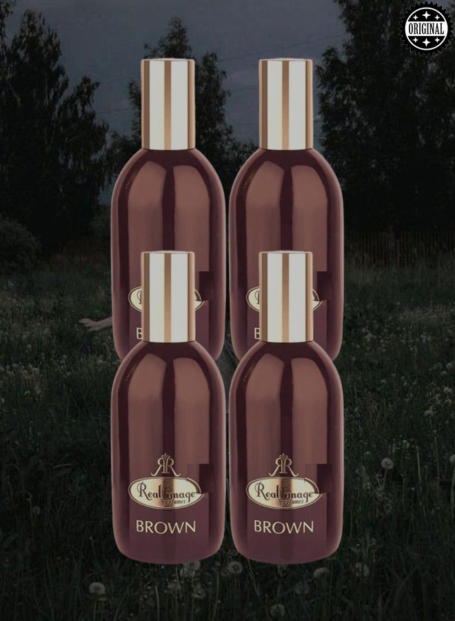 أهسان 4 قطع عطر ريل ايميج براون 120 مل - Image 1