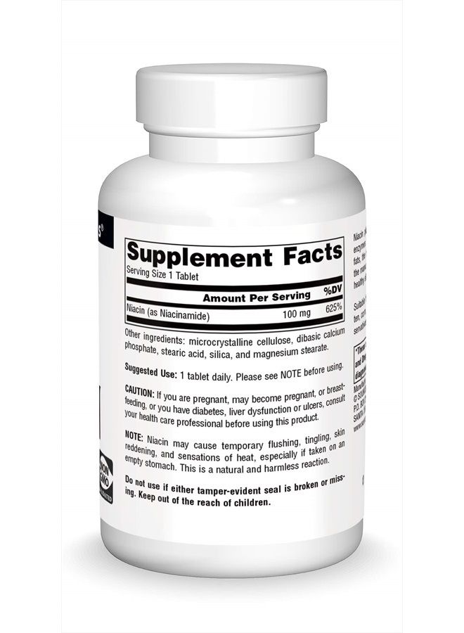 Source Naturals Niacin 100 mg Vitamin B-3, Non-GMO - 250 Tablets - Image 3