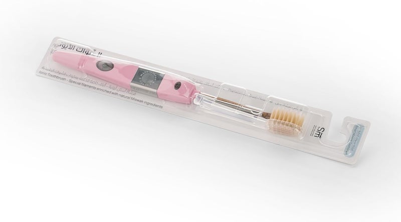 Smart Miswak Ionic Toothbrush for Teeth and Gum Care, Does Not Require Toothpaste, Toothbrush with Soft and Dense Silica Bristles and Miswak Extract, Odorless Pink - Image 5