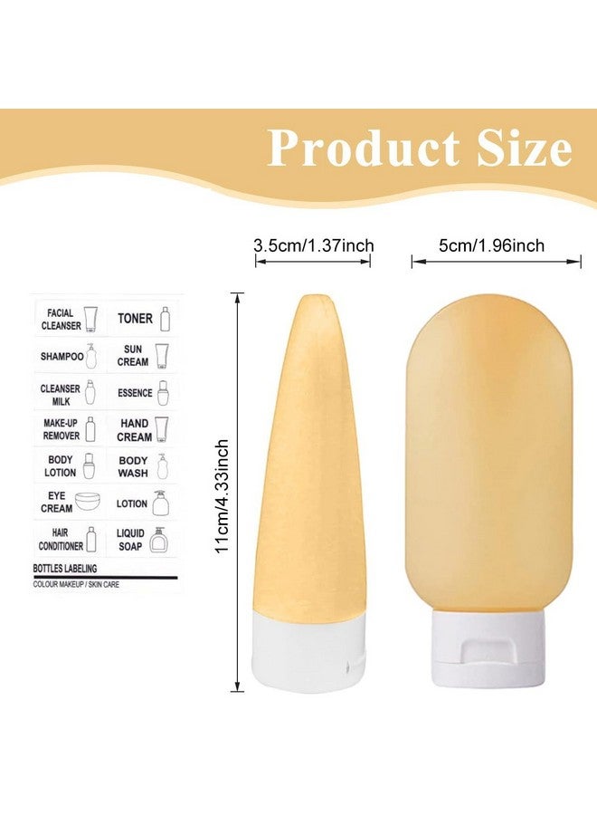 SHARK WAVE Travel Toiletry Bottles Set, 60ml Refillable Squeeze Containers, 3 Pack, Blue-Pink-Yellow - Image 2