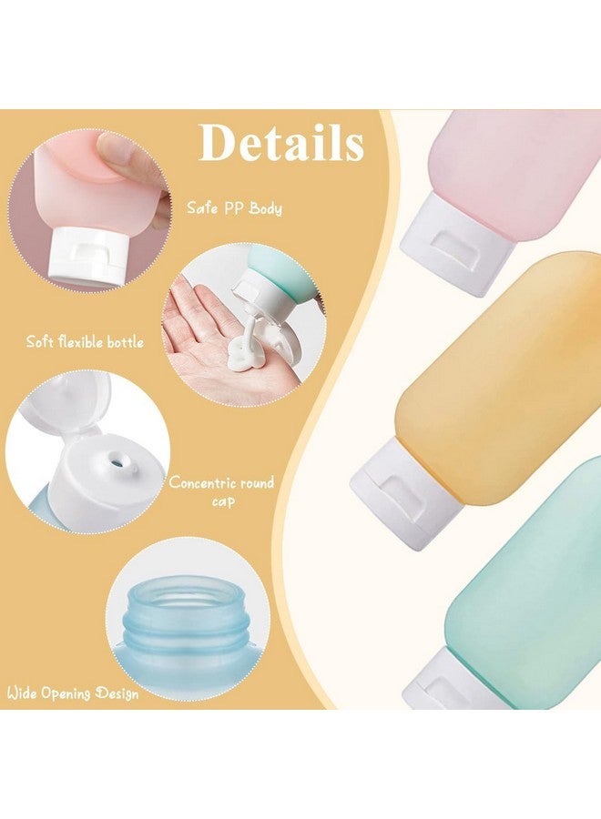 SHARK WAVE Travel Toiletry Bottles Set, 60ml Refillable Squeeze Containers, 3 Pack, Blue-Pink-Yellow - Image 3