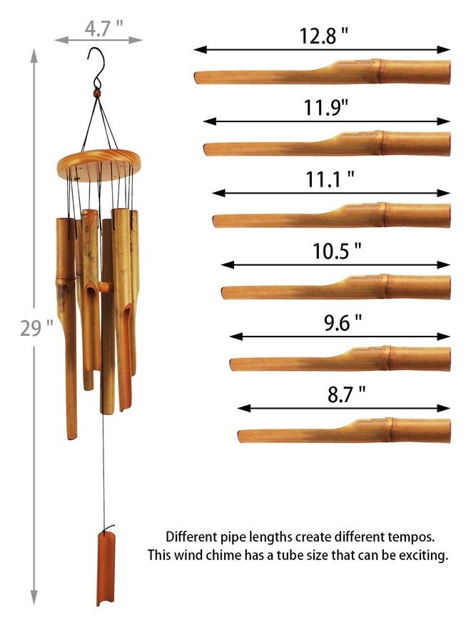 MUMTOP Bamboo Wind Chimes Outdoor Wooden Music Wind Chimes for Garden, Patio, Home or Outdoor Decor - Image 3
