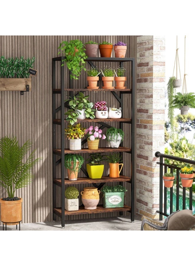 هومونير خزانة كتب قائمة بذاتها بارتفاع 71 بوصة مع أرفف عرض مفتوحة للكتب والديكور وتخزين المكتب المنزلي - Image 3