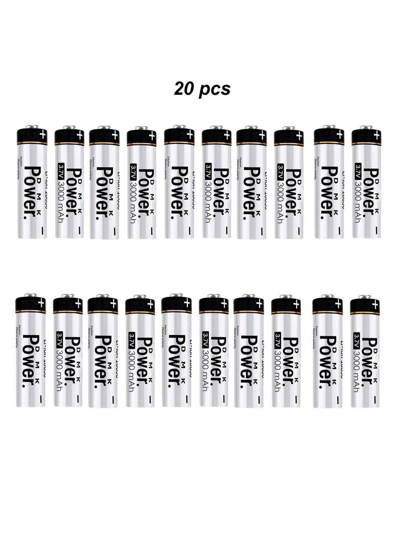 DMK Power 20pcs Rechargeable Button Top Li-on Battery 18650 3.7V 3000MAH Battery Compatible with Electric Tools Toys LED Flashlights Torch and Etc - Image 1