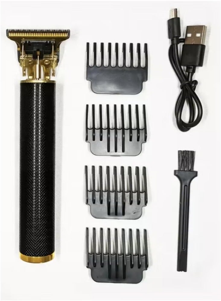 فينتاج ماكينة قص الشعر الكهربائية القابلة لإعادة الشحن VINTAGE T9 - ماكينة قص الشعر الاحترافية للرجال/ ماكينة تشذيب اللحية القابلة لإعادة الشحن ومصفف الشعر - Image 1