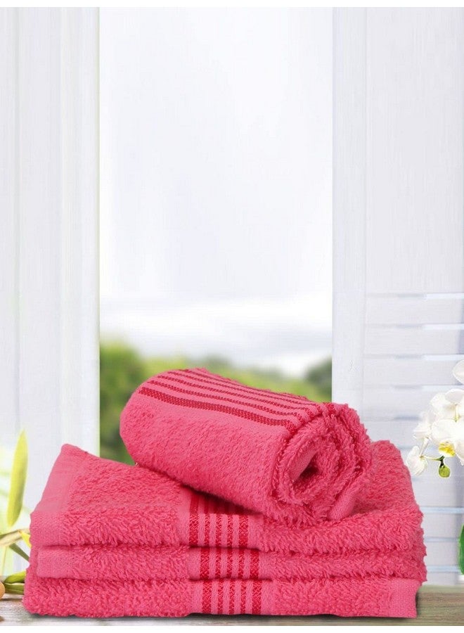 KOPA Quick Dry 100% Cotton Soft Terry Towel -4pc Face Towel (d'ross) | Quick Dry 100% Cotton | Super Absorbent, Lightweight, Odour Free - for Men, Women, Kids Solid-Pink - Image 1