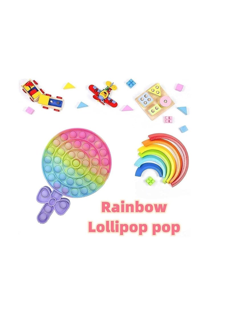 Y&D - Unzip the Toy,Lollipop Donut Decompression Bubble Toy, Silicone Sensory Squeeze Bubbles Toy Stress Relief Anti Anxiety Autism ADHD Special Gift for Kids, Brain Game (2 PCS) - Image 1