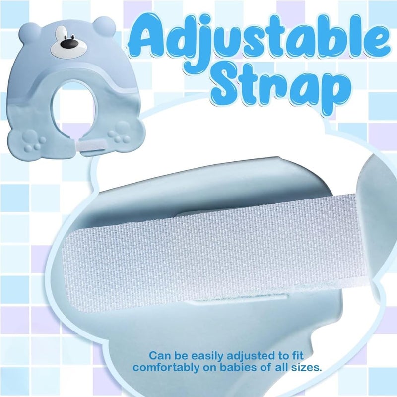 Shampoo Cap Adjustable Silicone Bath Visor Soft Waterproof Shampoo Hat with Earmuff Protection Shower Cap Hair Wash Shield Keeps Water Out of Eyes During Bath Time (Mint) - Image 4