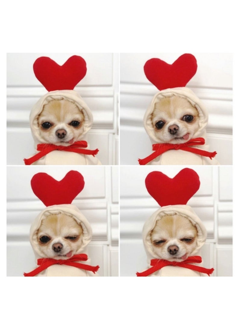KASTWAVE Dog Hoodie Basic Sweater Coat Cute - Heart Shape Warm Jacket Pet Cold Weather Clothes Outfit Outerwear for Cats Puppy Small Medium Dogs - Image 4