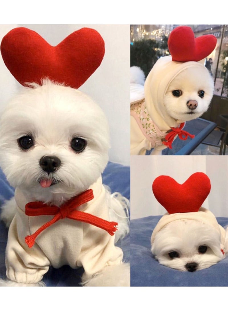 KASTWAVE Dog Hoodie Basic Sweater Coat Cute - Heart Shape Warm Jacket Pet Cold Weather Clothes Outfit Outerwear for Cats Puppy Small Medium Dogs - Image 2