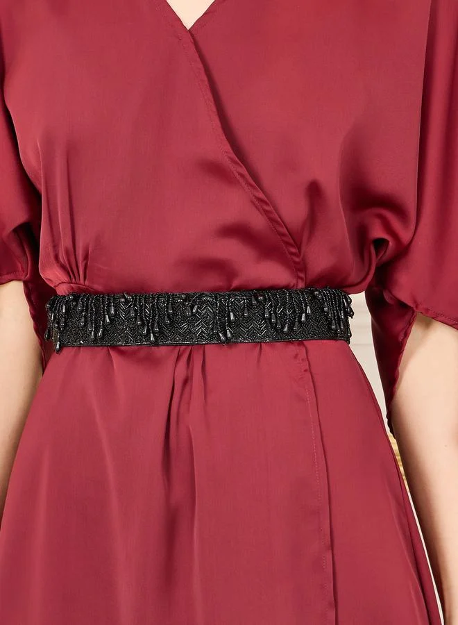 Styli Satin Asymmetric Dress